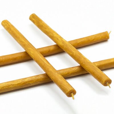 Natūralaus bičių vaško žvakė. Skersmuo 2 cm